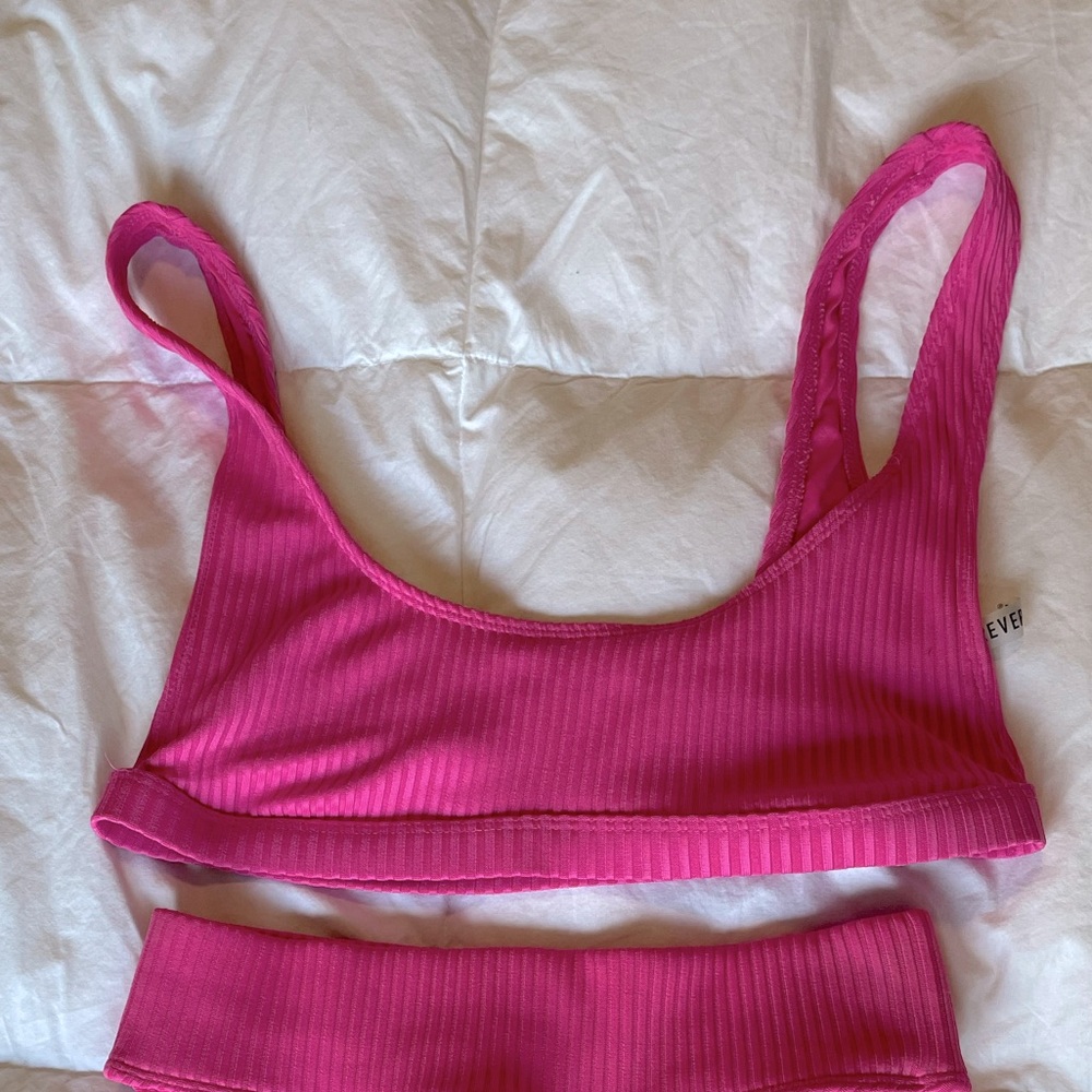 Barbie Pink High Cut Ribbed Bikini
